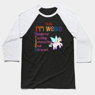 Wonderful Exciting Interesting Real Different Tee - Playful Unicorn Graphic Shirt - Casual Wear for Individuality, Quirky Unicorn T-Shirt Baseball T-Shirt